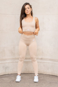 Ladies Ribbed Seamless Sports Bra (Nude)